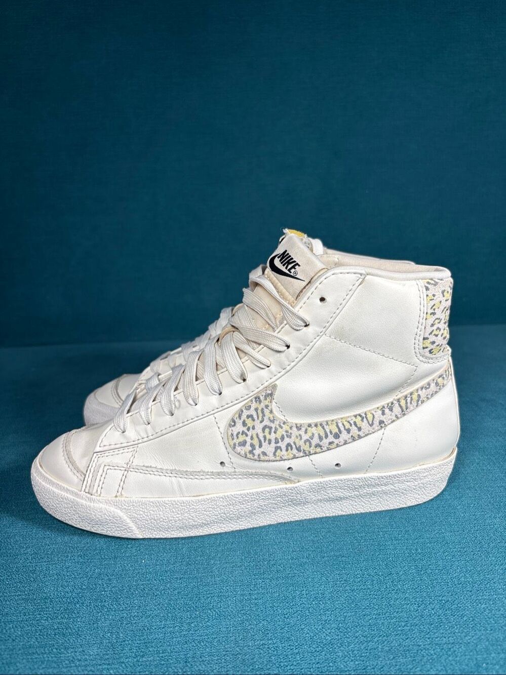 Nike Blazer Mid '77 Leopard Print Swoosh Sail White Women's Size 7 DH9633-100
